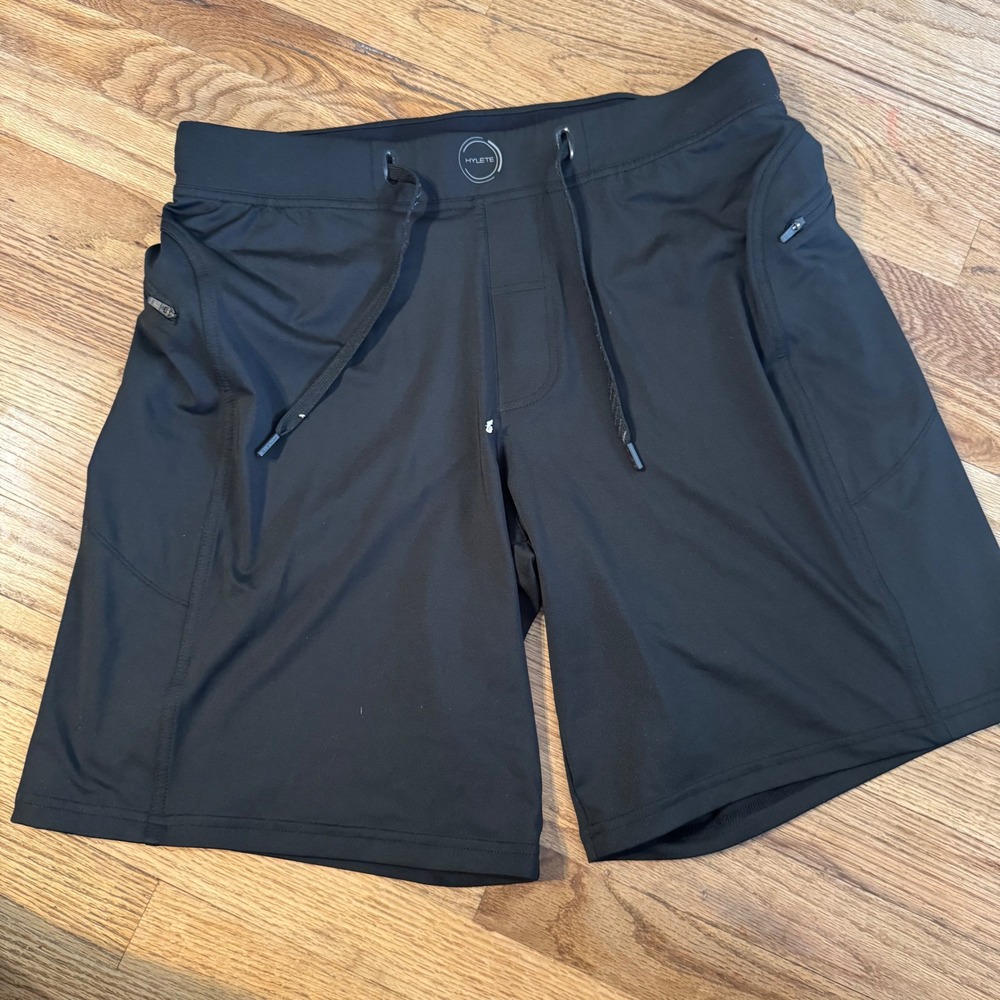 Hylete Mens‎ Black Training Shorts Above Knee Athletic Gym Workout Large